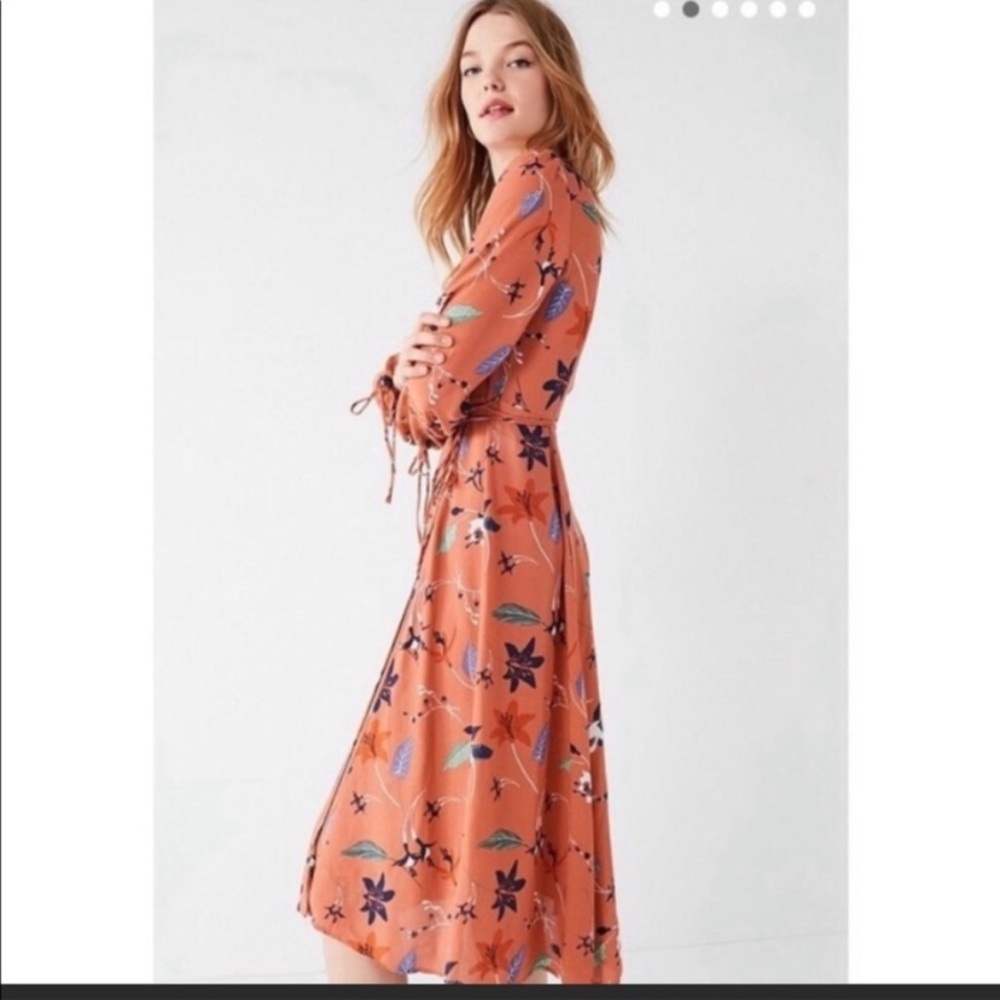Urban Outfitters Terracotta Floral Midi Dress
